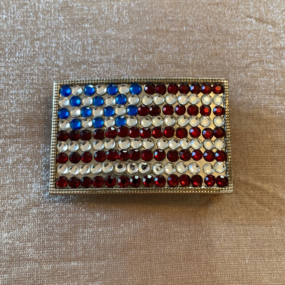 American Flag Jewel Belt Buckle